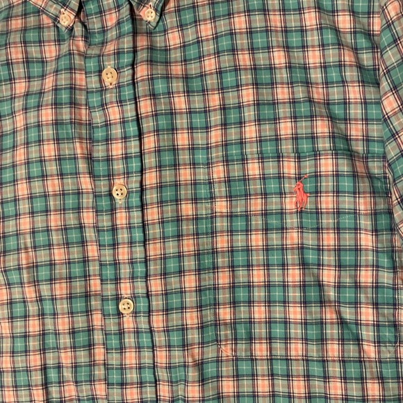Ralph Lauren Blake Shirt Mens Large Teal Pink Plaid Short Sleeve Button Down L - Picture 3 of 5